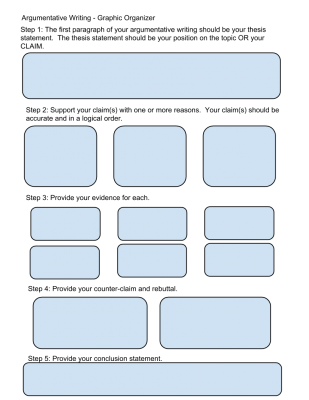 Argumentative Writing Graphic Organizer 