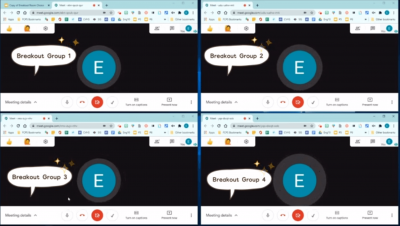 Breakout rooms screenshot examples
